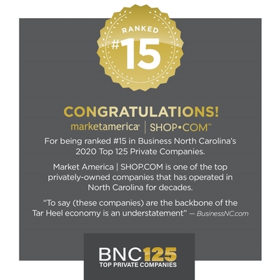 Market America | SHOP.COM Ranks #15 in The Business North Carolina Top 125 Private Companies for 2020
